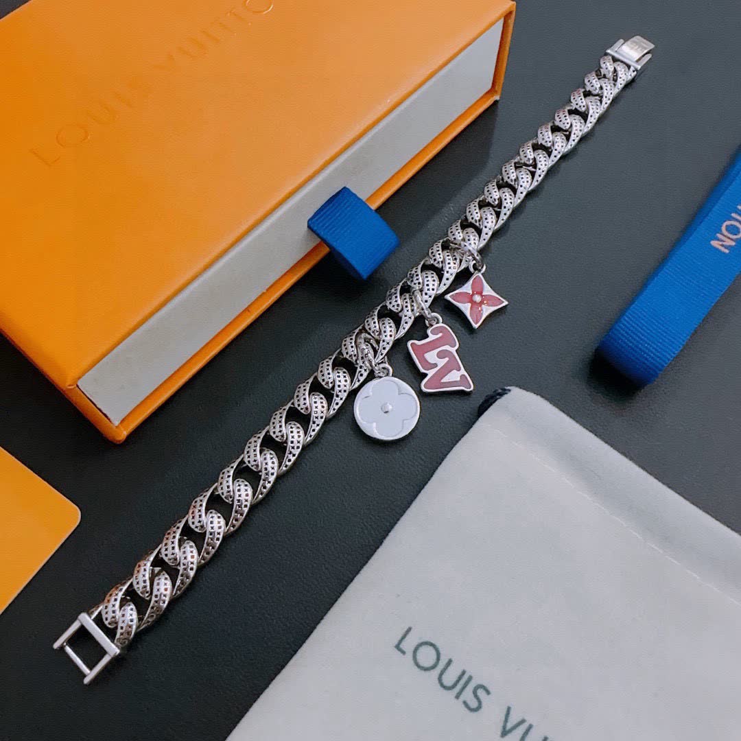Louis Vuitton Silver Bracelet with Charms